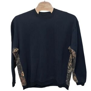 Cabelas Mens Size 3XLT Pullover Heavyweight Sweatshirt Gorpcore Black &  Camo